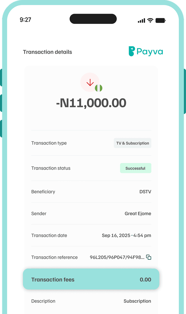 Transaction receipt showing no fees